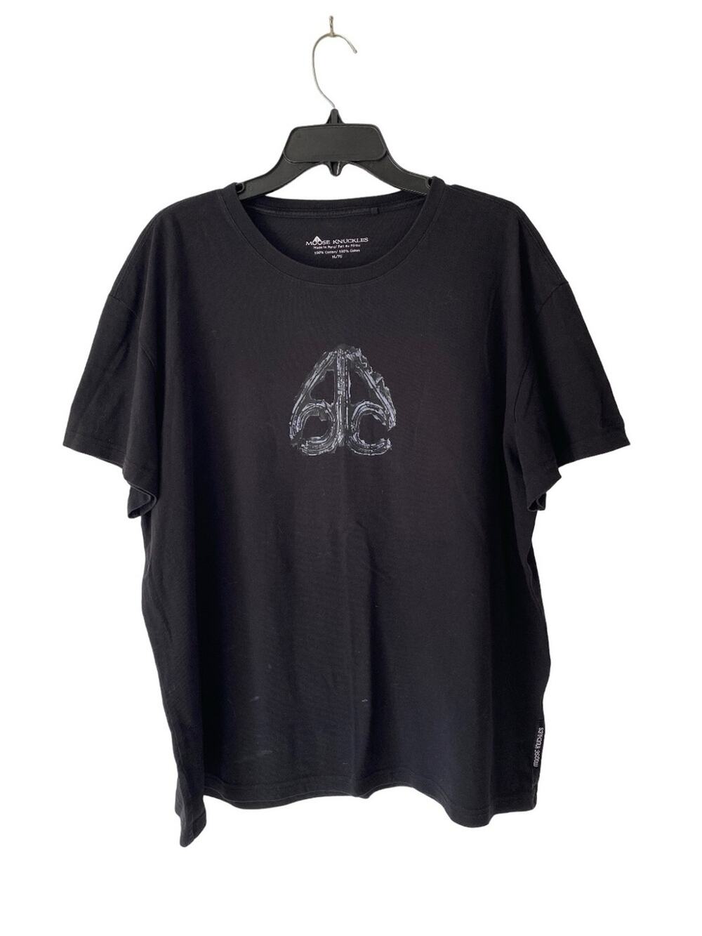 Moose Knuckles Black Graphic Crewneck T-Shirt - Men size XL